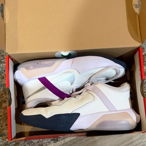 Nike Shoes - Nike Cream and Purple High-Top Sneakers